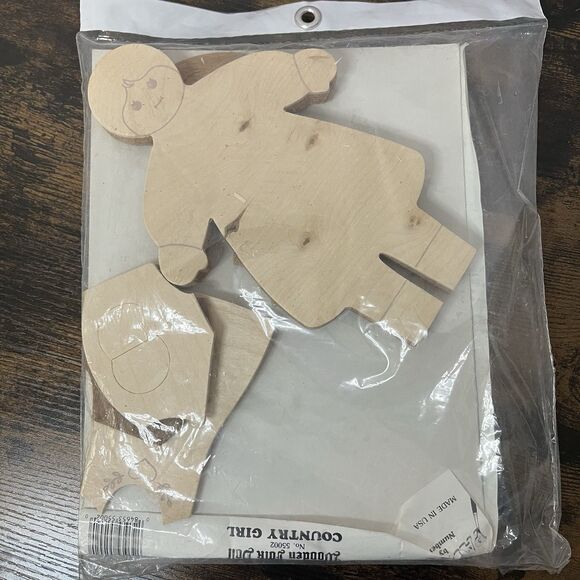 Vintage 1980s Wooden Folk Dolls Paint by Number Kits Country Boy & Girl NOS NIP - Picture 5 of 5